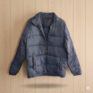 Swiss Tech Mens Puffer Jacket Size M Blue Full Zip